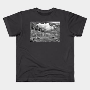 LNER B1 Mayflower - Black and White Kids T-Shirt